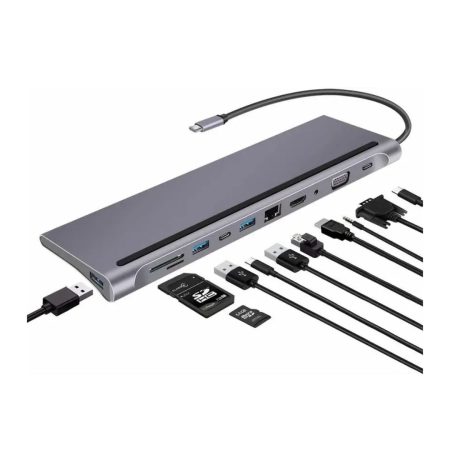 USB C to HDTV Multifunction Adapter USB Hub 12 in 1 4K Docking Station