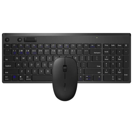 Rapoo 8050T (Multi-mode Wireless Desktop Set | Wireless Keyboard & Mouse Combo | Full size with Hot Keys | Black)