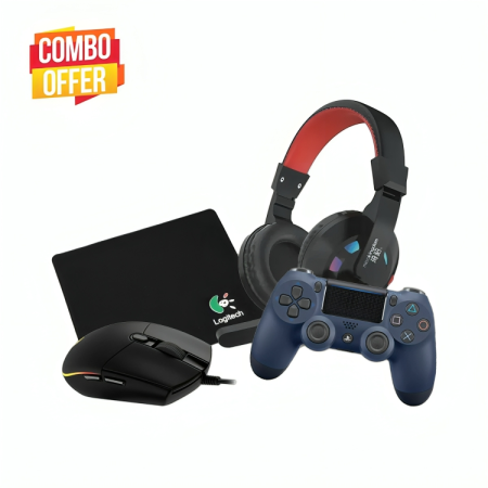 Microkingdom MK819 Gaming Headphone | Logitech G102 Gaming Mouse | Logitech Mouse Pad | Sony PlayStation DualShock 4 Controller