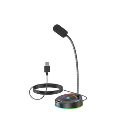 Gaming RGB USB MIC Lecoo MC01S Microphone Colorful Light Effect 360 ° Flexible Microphone Amplifier for Tablet PC