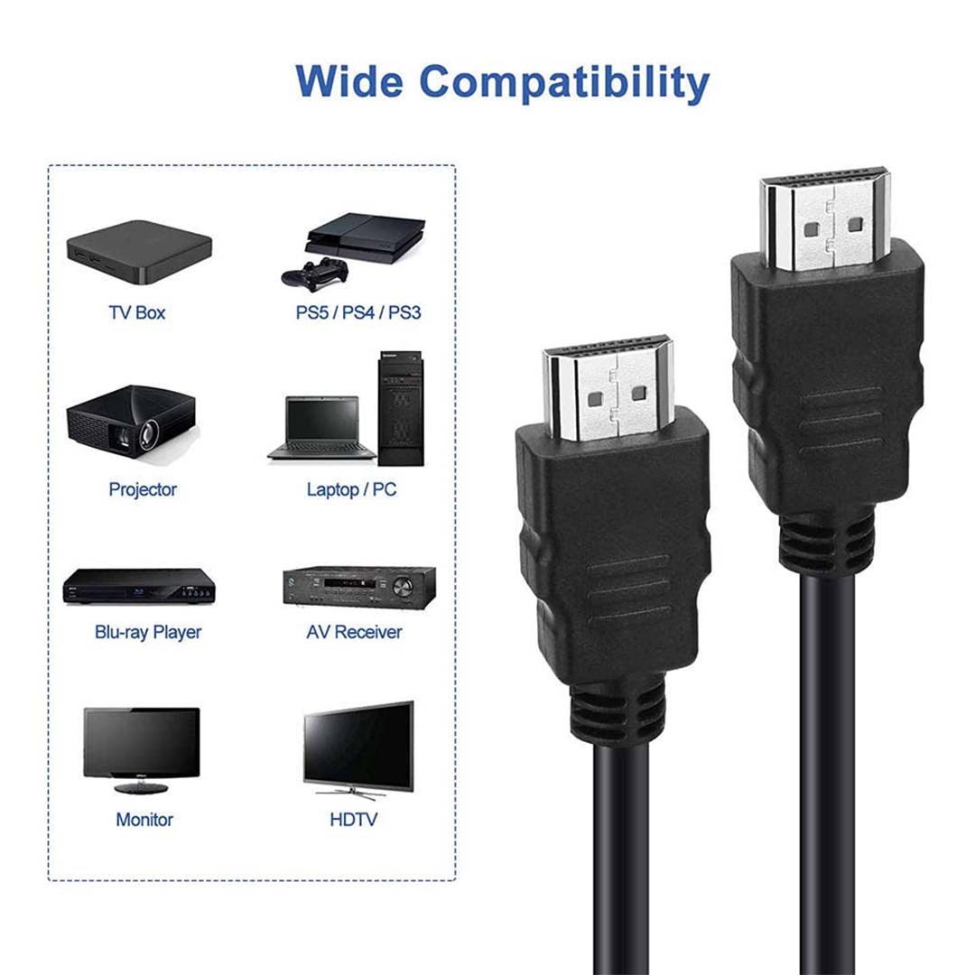 HDMI Cable High-Speed 5m Supports Ethernet, 3D, High Speed HDMI Cable With Gold Premium Quality supports all HD devices and gadgets - Image 7