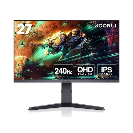Koorui 27E3QK QHD 27" 240HZ IPS Gaming Monitor (240hz, 1ms, QHD(2560*1440) 90% DCI-P3, 100% sRGB Color Gamut, Adaptive Sync Compatible, HDMI, DisplayPort, Black