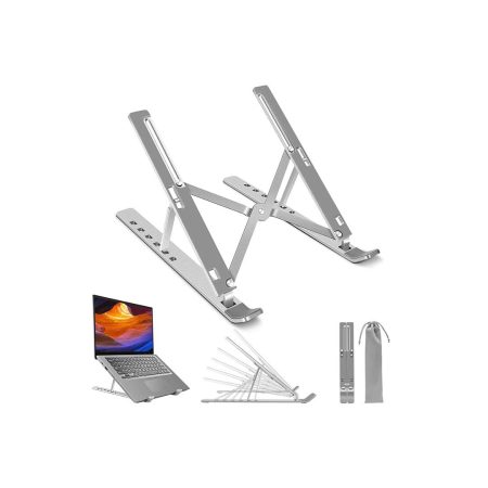 Laptop Stand fit for 10-17 Inches ( Folding Storage Bracket ,Multi size use,7 knots lift adjustment, comfort angle, folding storage, Compatible with MacBook, Dell, Tablet, Smartphone)