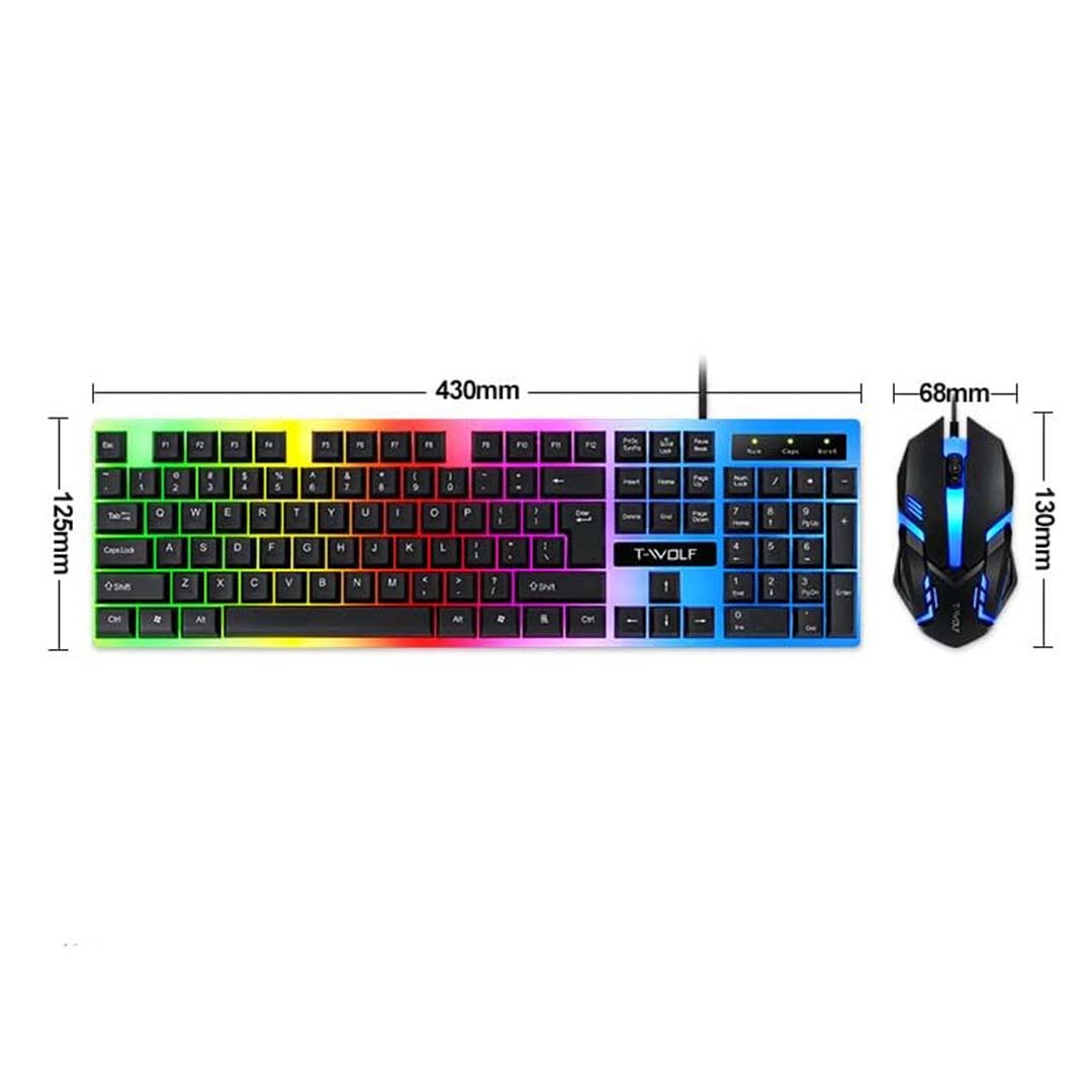 Keyboard and Mouse Set Thunder Wolf TF230 Computer Office Game Wired Light-Emitting Key and Mouse Set - Image 4