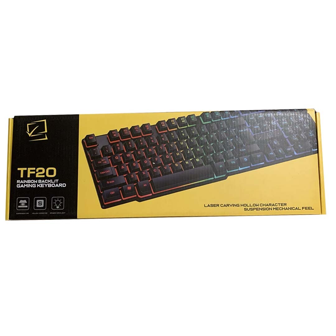 Combo of Gaming Mouse and Keyboard - T-WOLF T20 RGB LED Backlight USB Gaming Keyboard With Multimedia Keys Support - Image 4